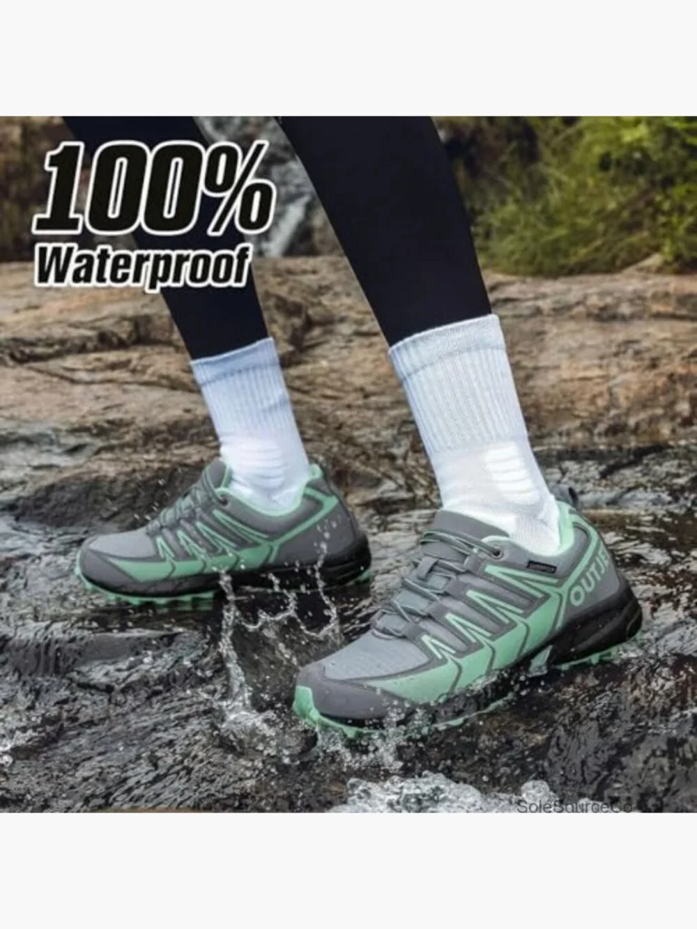 Women's Waterproof Hiking Shoes Lightweight Non-Slip Trails Walking Sneakers